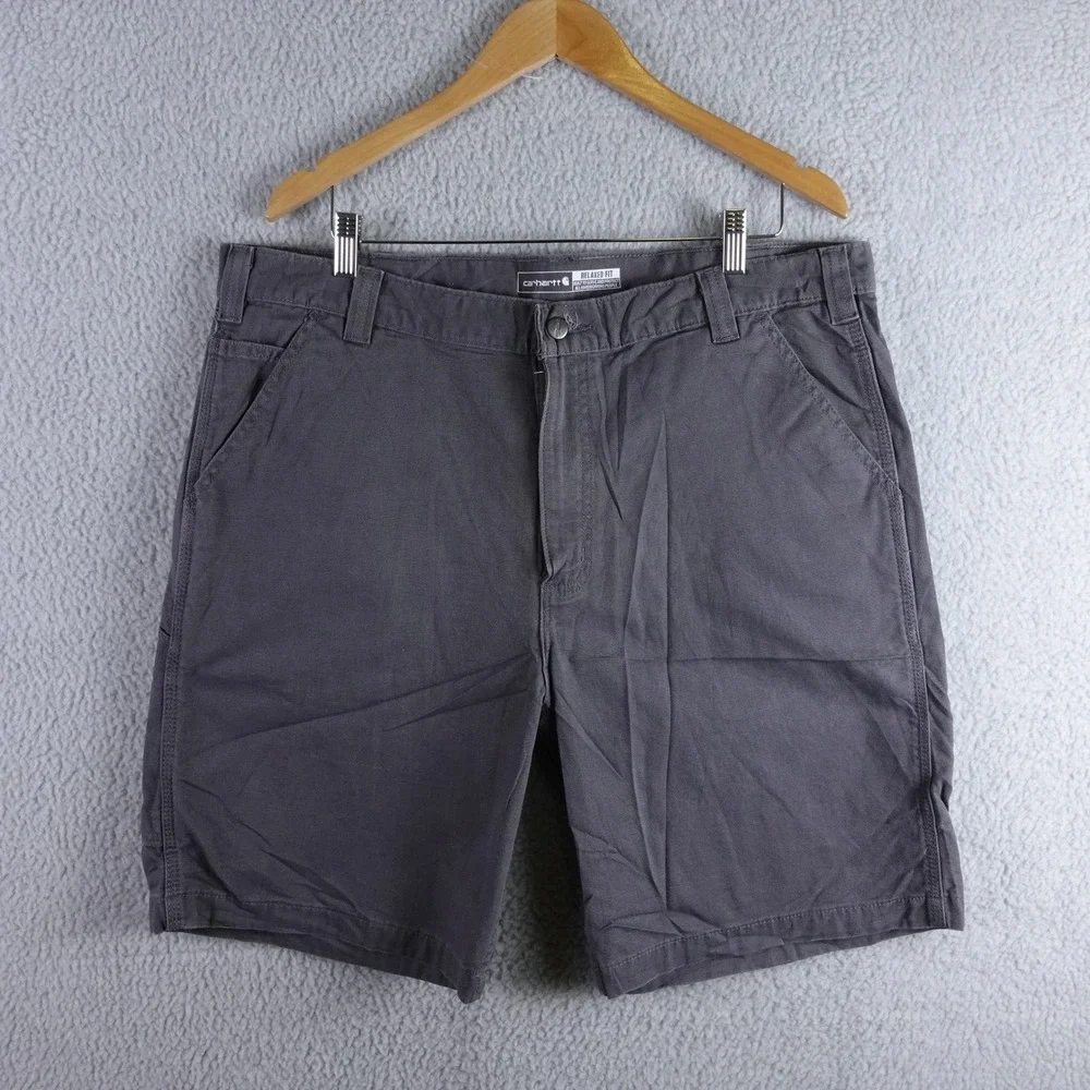 Carhartt Mens Relaxed Fit Canvas‎ Work Shorts Gray Size 40 Utility Carpenter